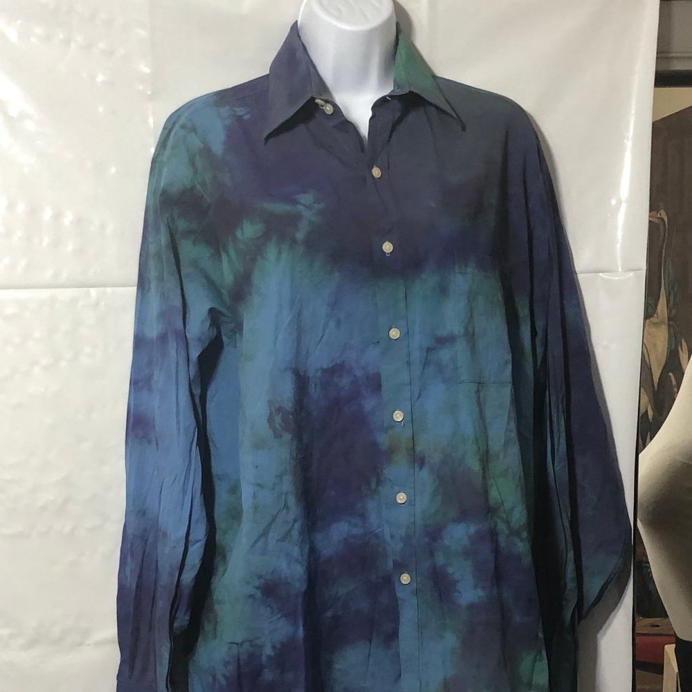 Upcycled Dress Shirt - BCBG Maxazria Size: Large 16" - 34/35